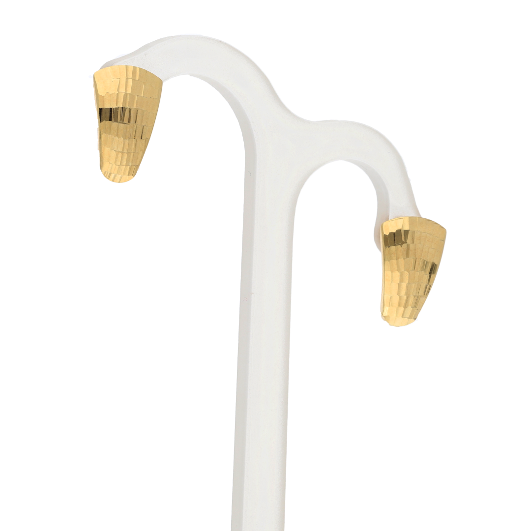 Gold Hammered Marquise Clip Earrings 18KT - FKJERN18K8934