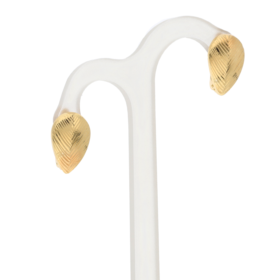 Gold Leaf Design Clip Earrings 18KT - FKJERN18K8932