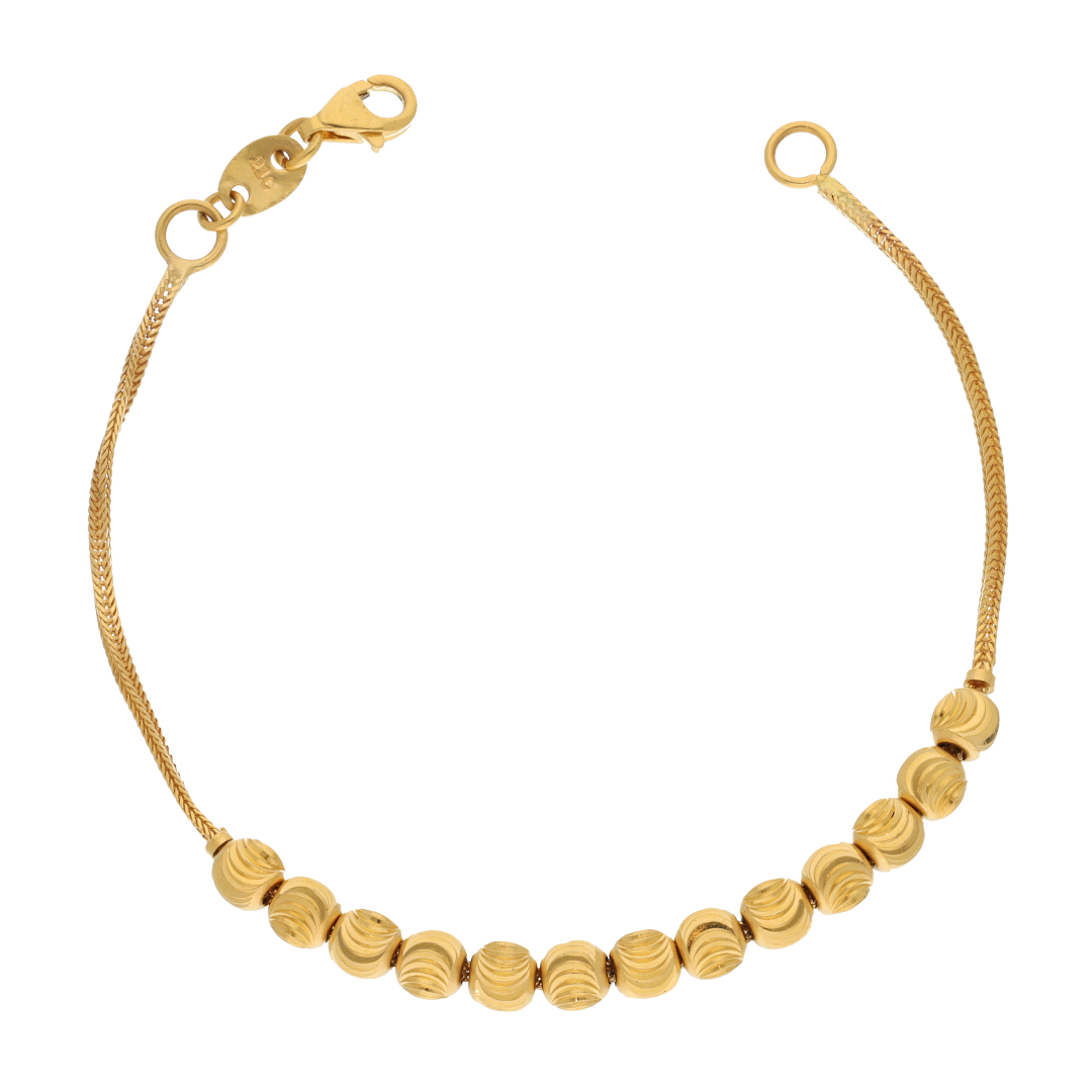 Gold Stone Studded Bracelet 21KT - FKJBRL21K9055