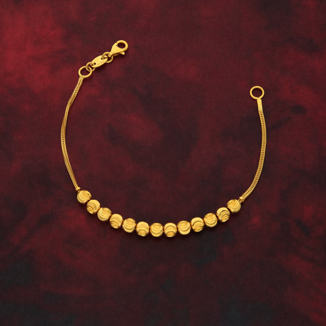 Gold Stone Studded Bracelet 21KT - FKJBRL21K9055