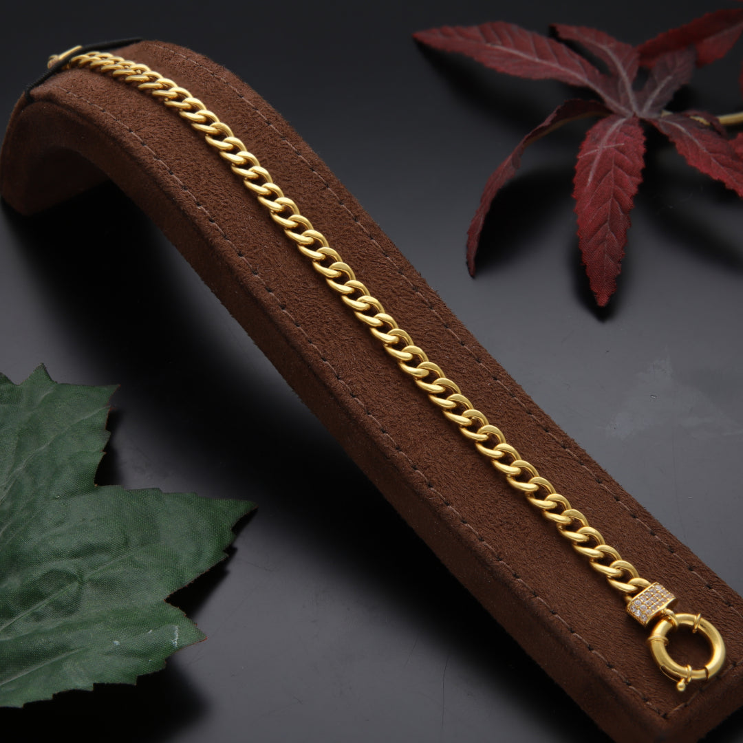 Gold Curb Bracelet 21KT - FKJBRL21KM10104