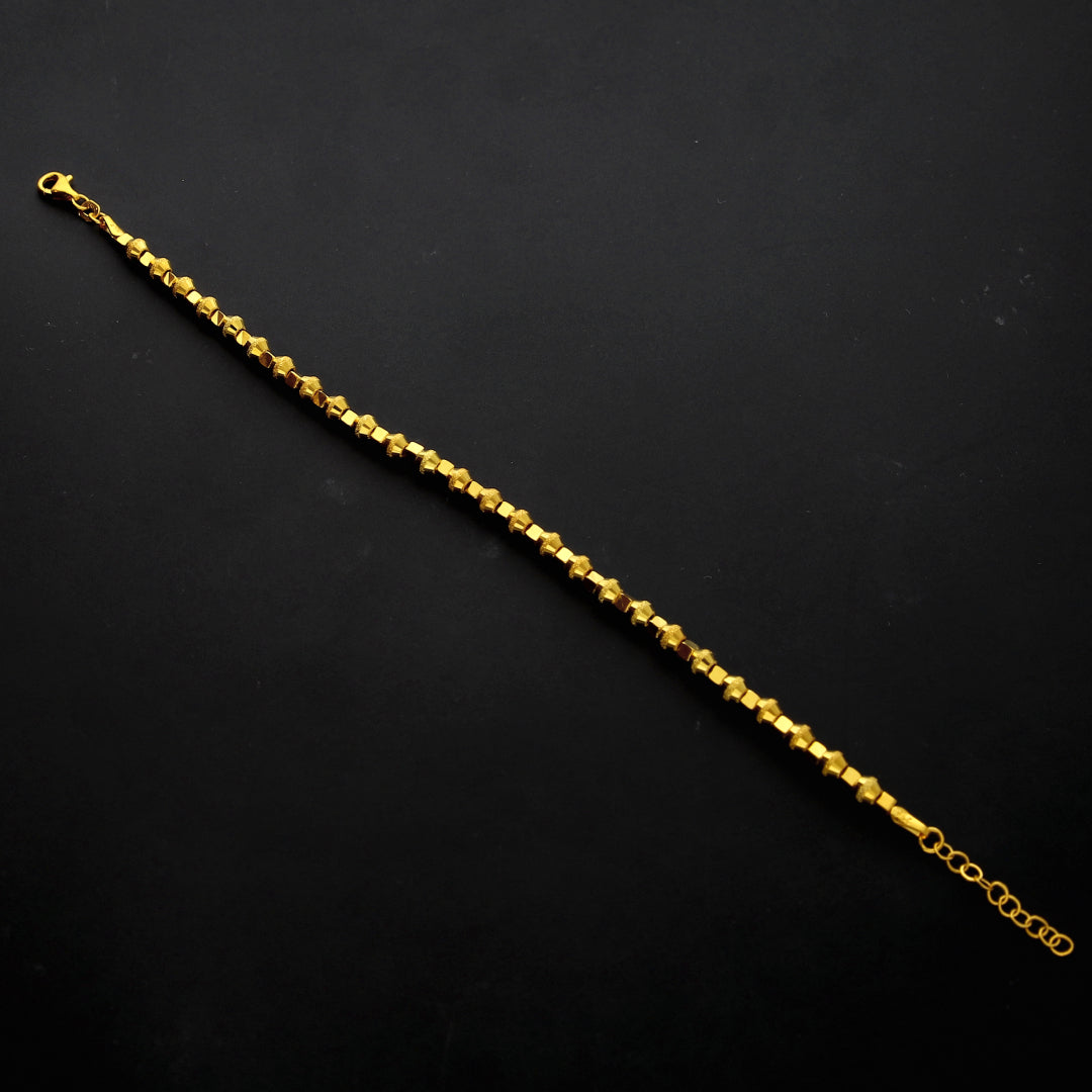 Gold Structured Beads Bracelet 21KT - FKJBRL21KM10247