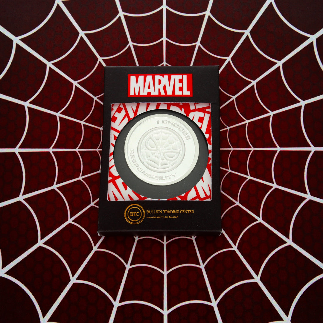Disney 50 Grams Spider Man Silver Coin 999.0 Silver - FKJCONSL9871
