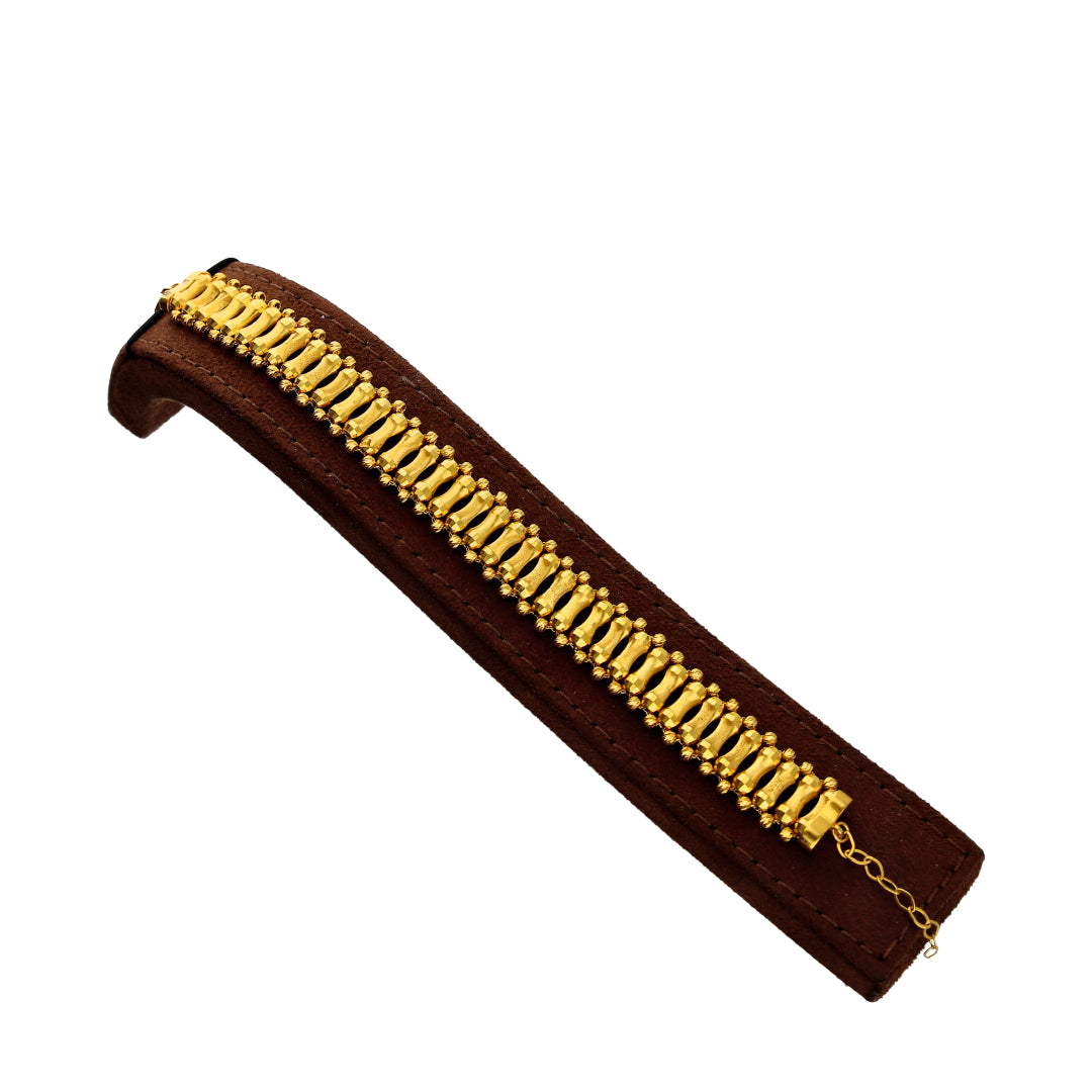 Gold Broad Link Bracelet 21KT - FKJBRL21KM10240