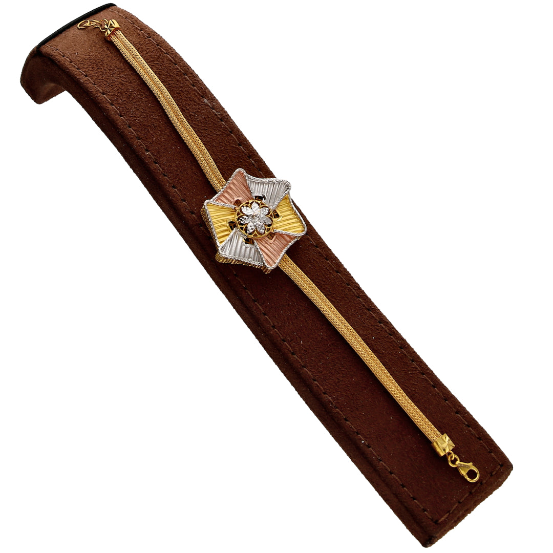 Gold Tri-Tone Star Bracelet 21KT - FKJBRL21KM10278