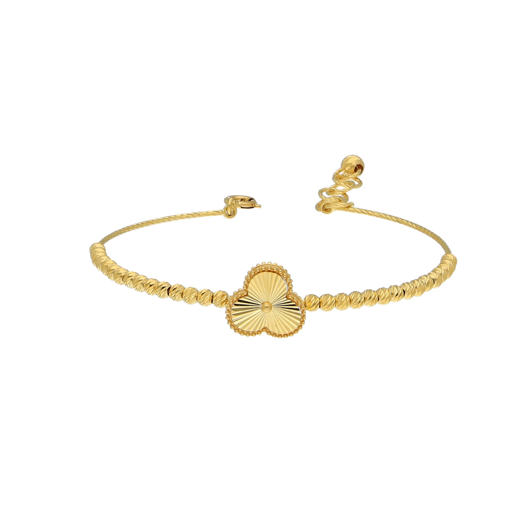 Gold Clover Charm Bracelet 21KT - FKJBRL21KM10937