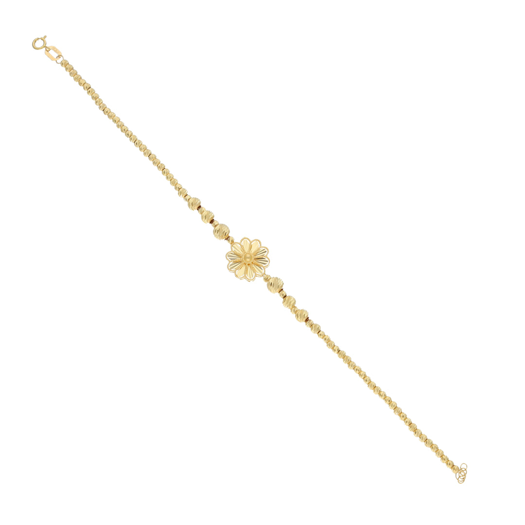 Gold Flower Design Bracelet 21KT - FKJBRL21KM11880