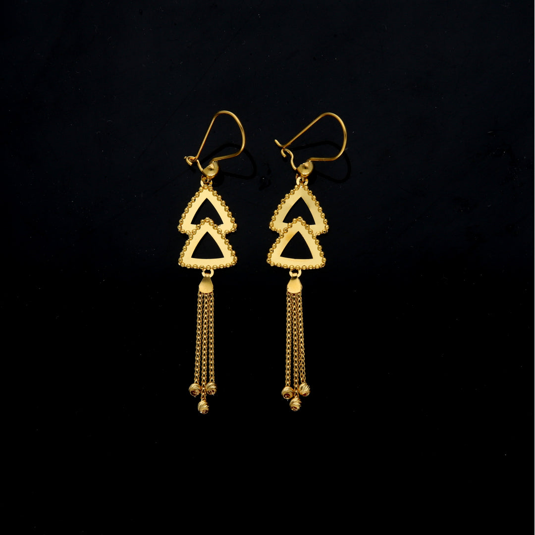 Gold Hanging Earrings 21KT - FKJERN21KM11872
