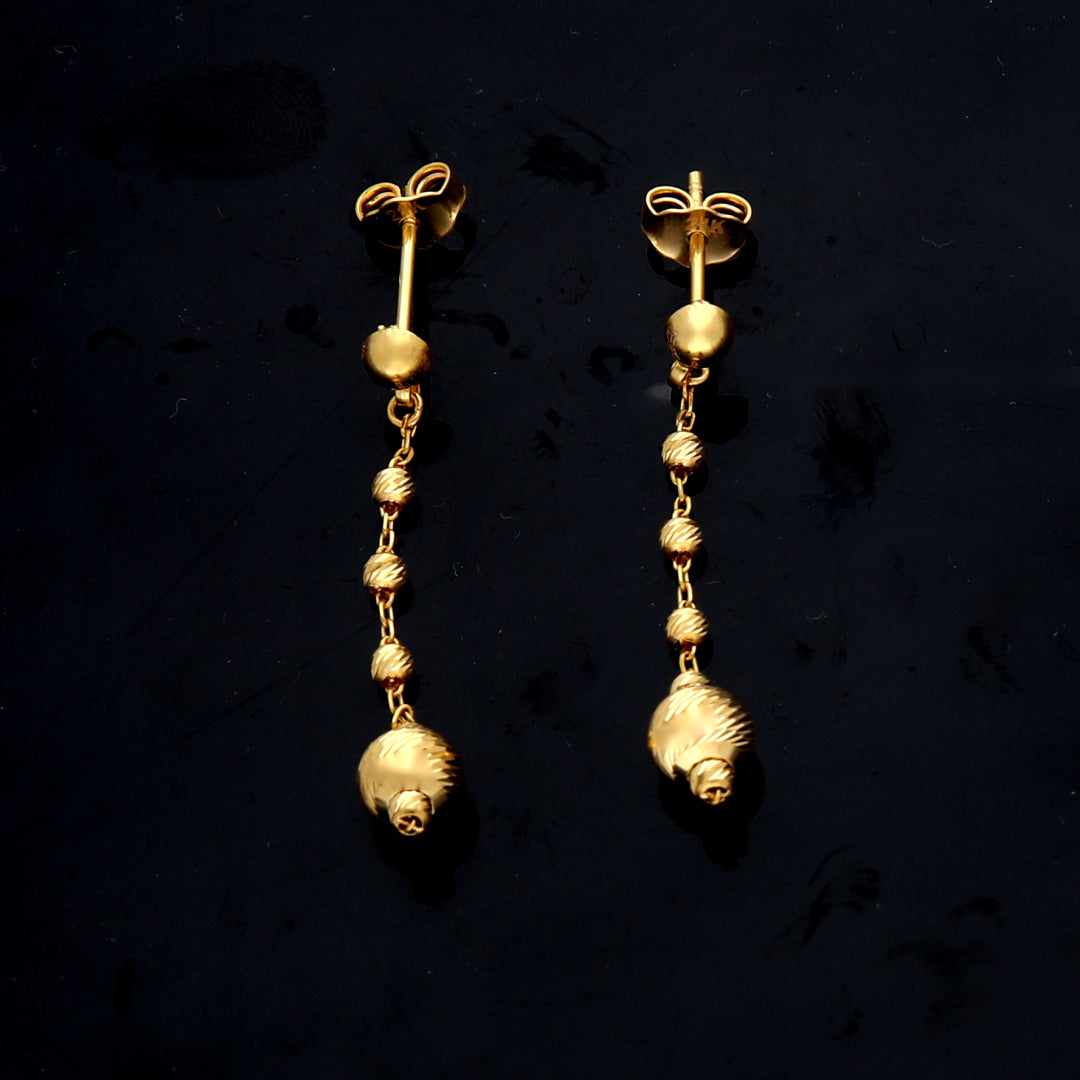 Gold Hanging Earrings 21KT - FKJERN21KM11874