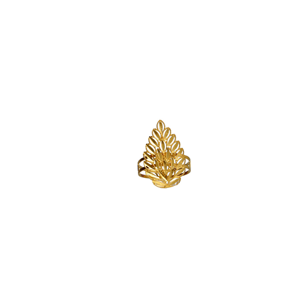 Gold Leaf Design Ring 21KT - FKJRN21KM10163