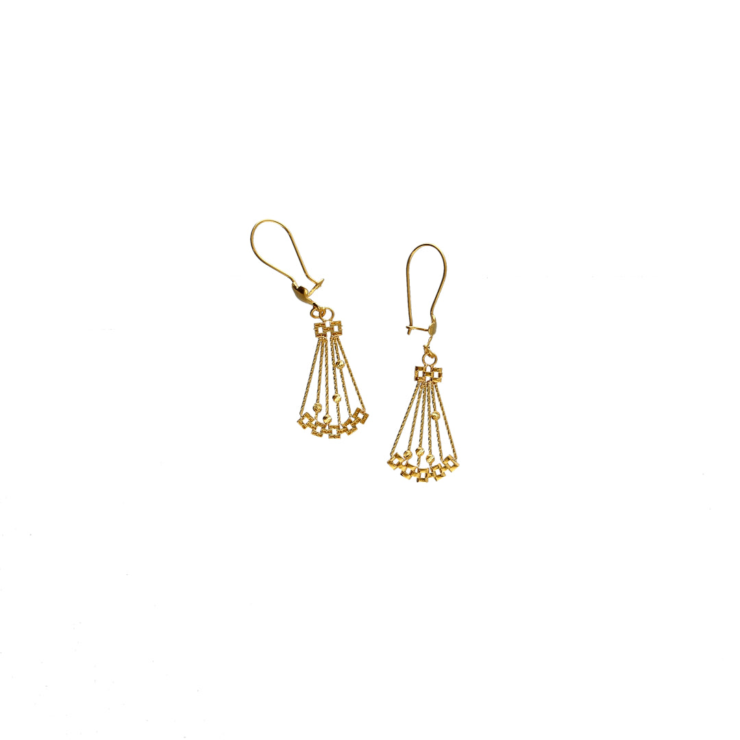 Gold Cascade Earrings 21KT - FKJERN21KM10164