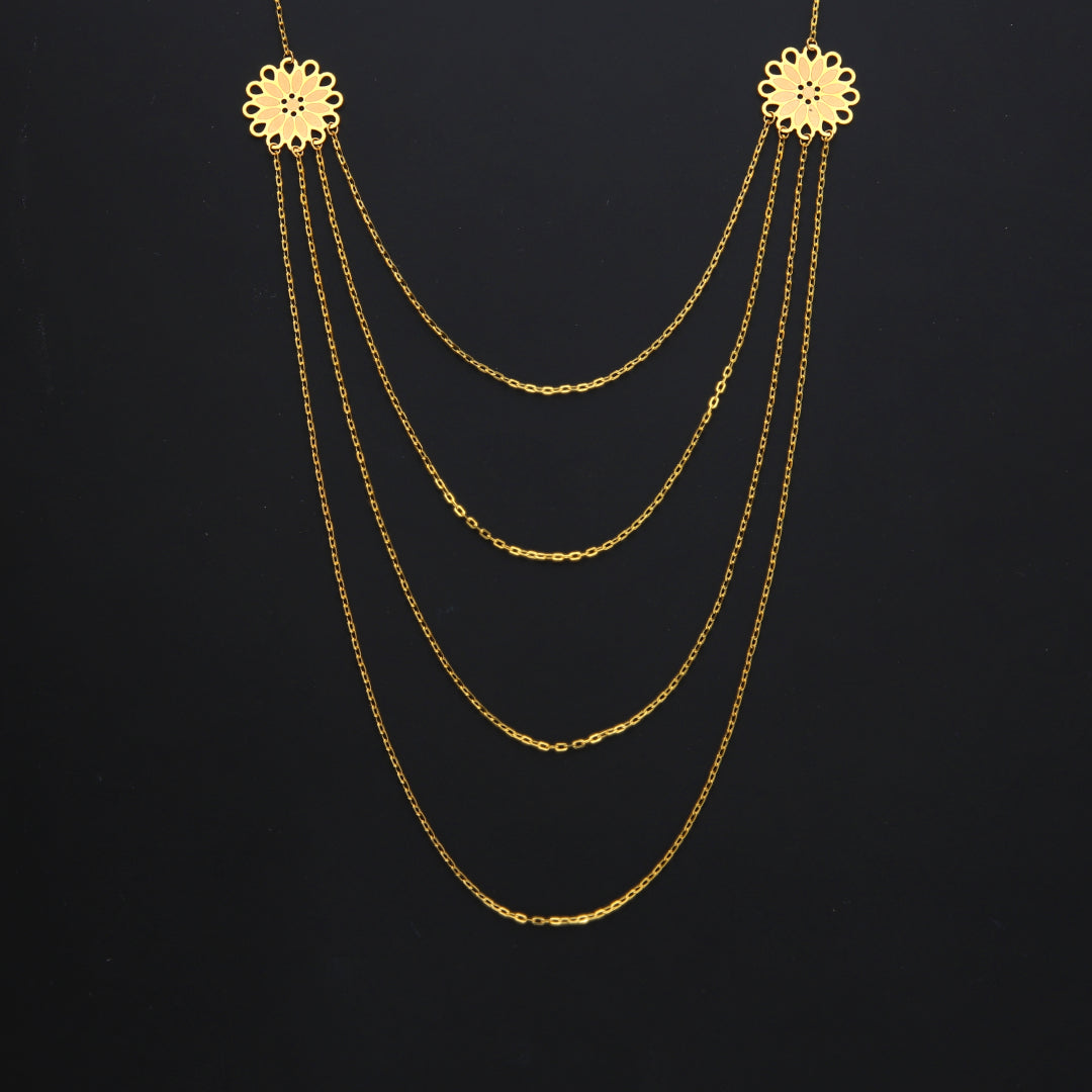 Gold Layered Necklace 21KT - FKJNKL21KM10342