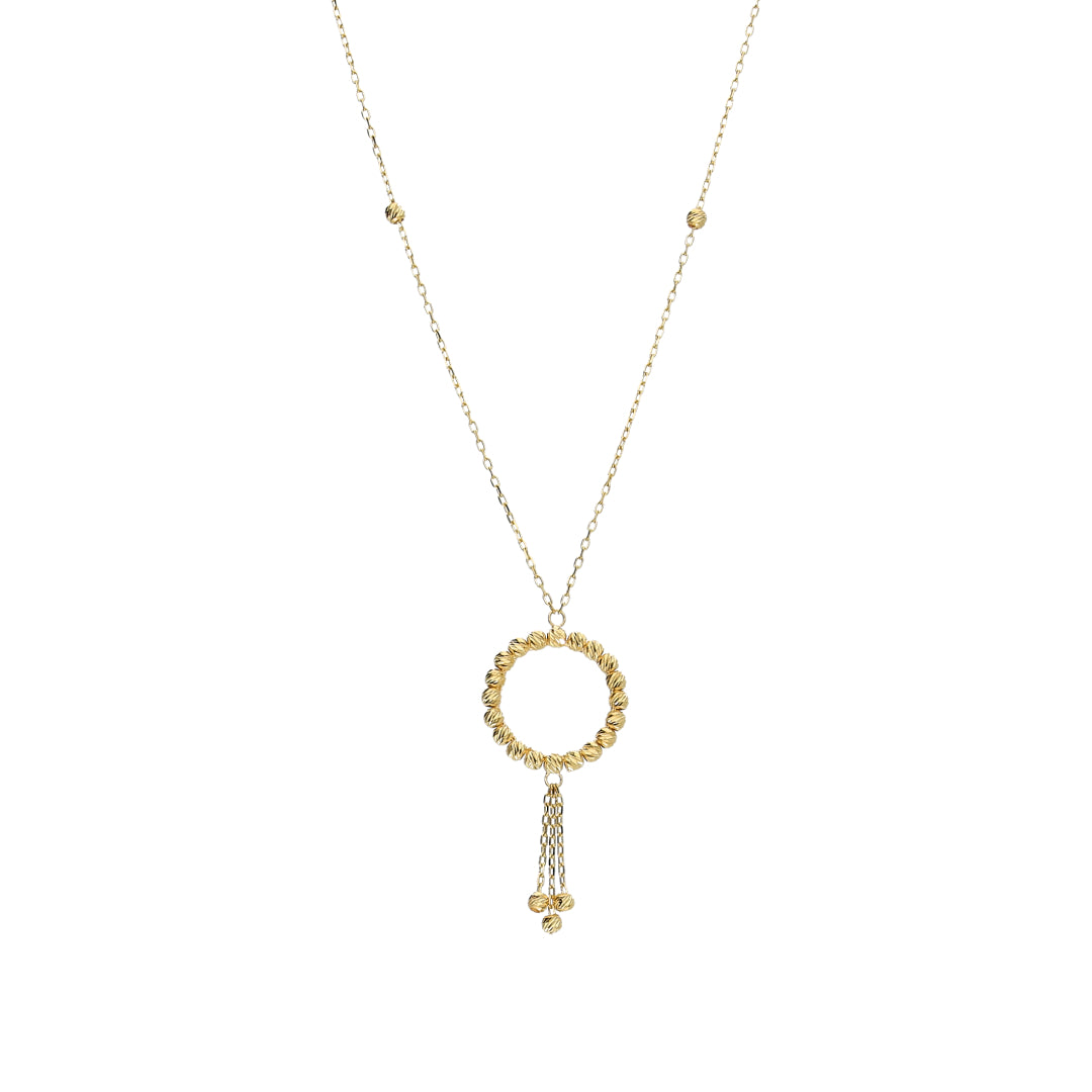 Gold Circle Shaped Necklace 21KT - FKJNKL21KM11914