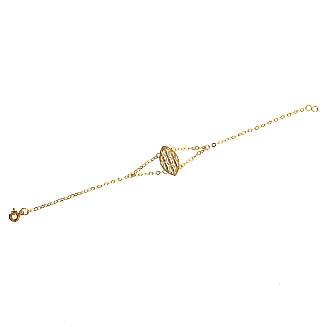 Gold Elegant Leaf Design Bracelet 21KT - FKJBRL21KM10166