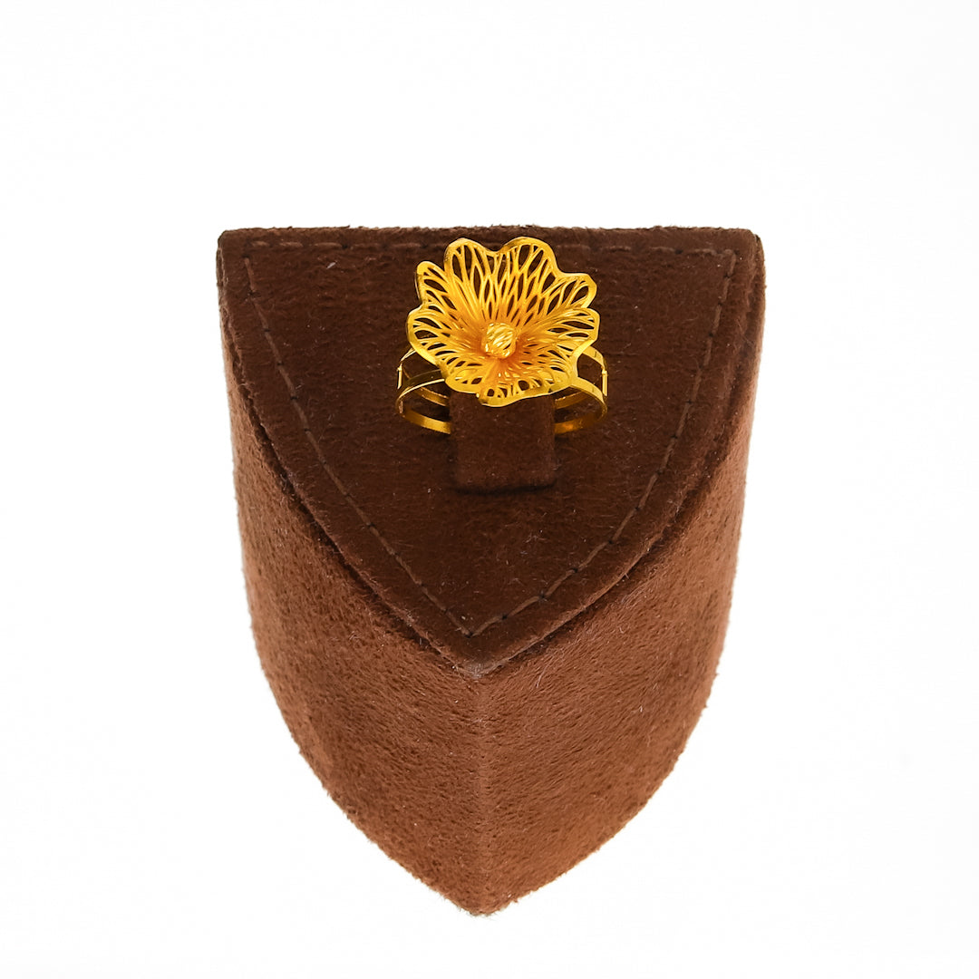 Gold Floral Fusion Ring 21KT - FKJRN21KM10168