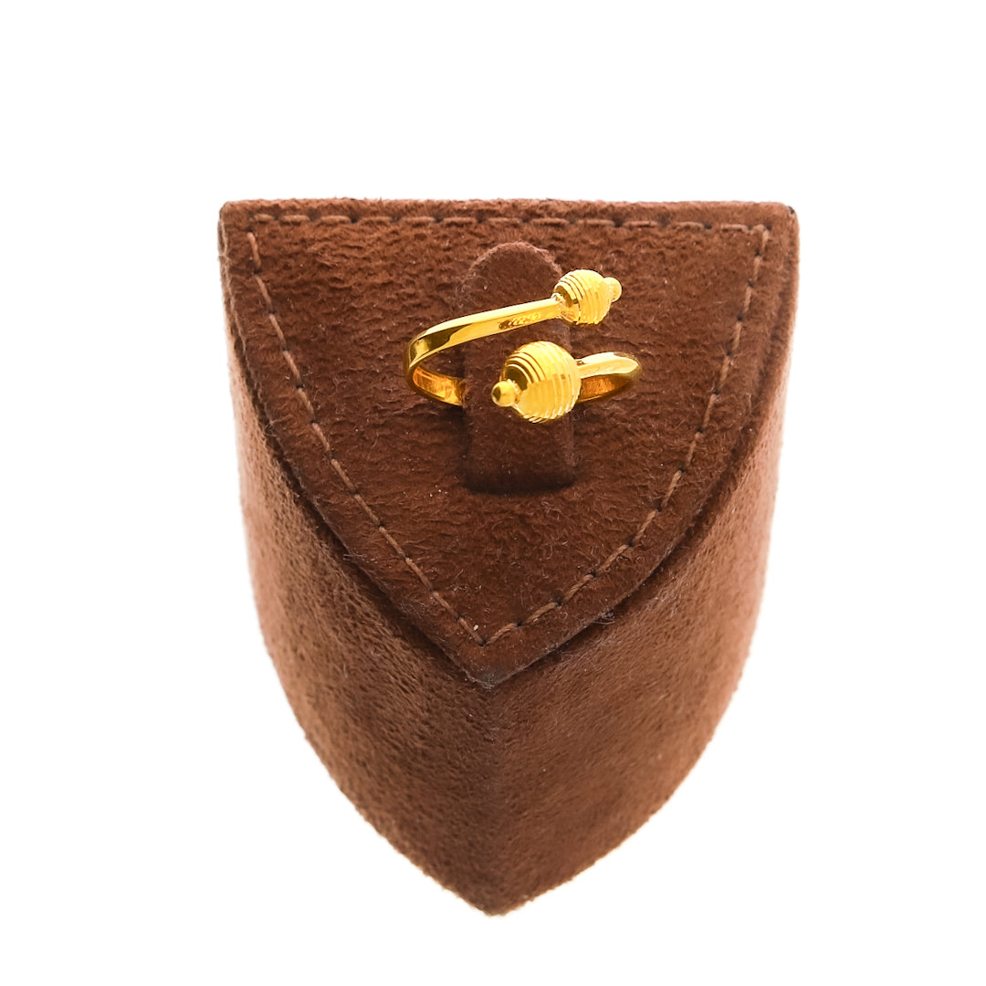 Gold Two-Layer Beaded Necklace Set (Necklace, Bracelet, Earrings and Ring) 21KT - FKJNKLST21KM10173