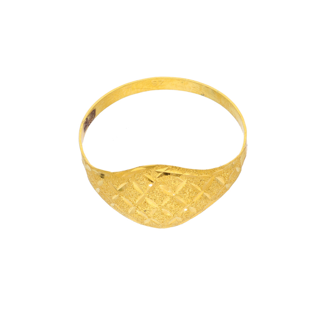 Gold Criss-Cut Textured Ring 18KT - FKJRN18K10315