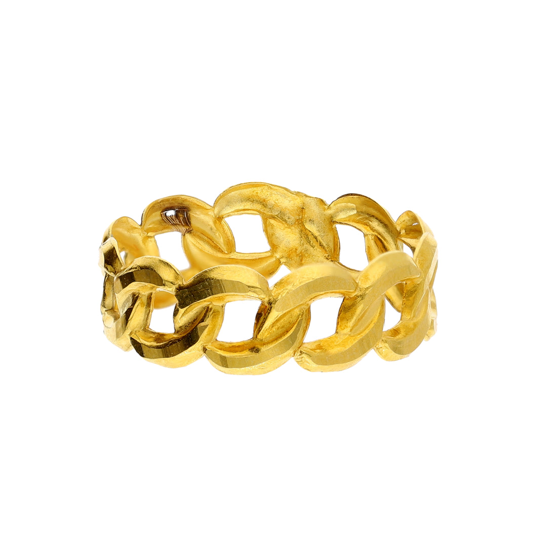 Gold Cuban Link Ring 18KT - FKJRN18K10319