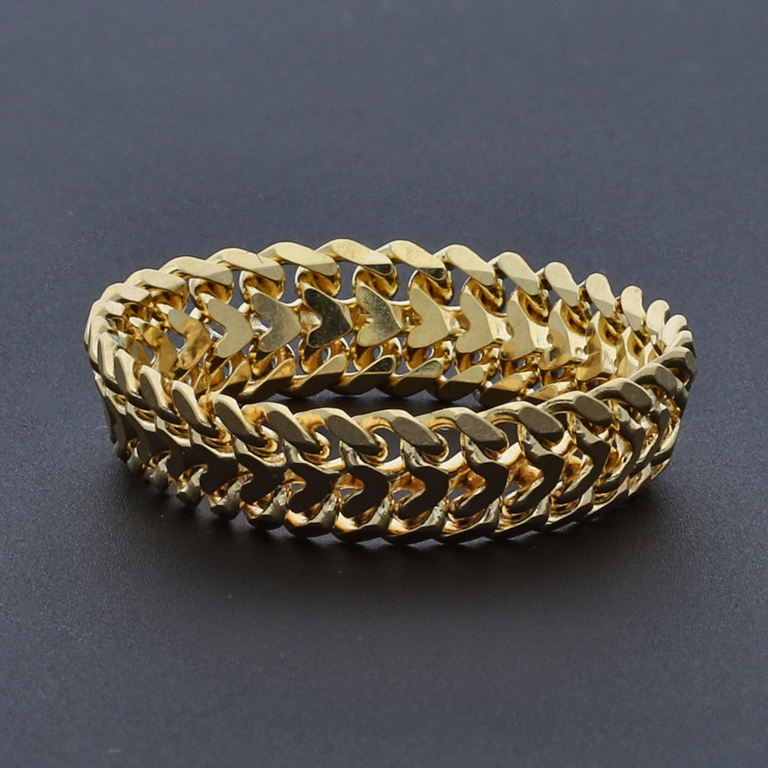 Gold Cuban Link Ring 18KT - FKJRN18K10420