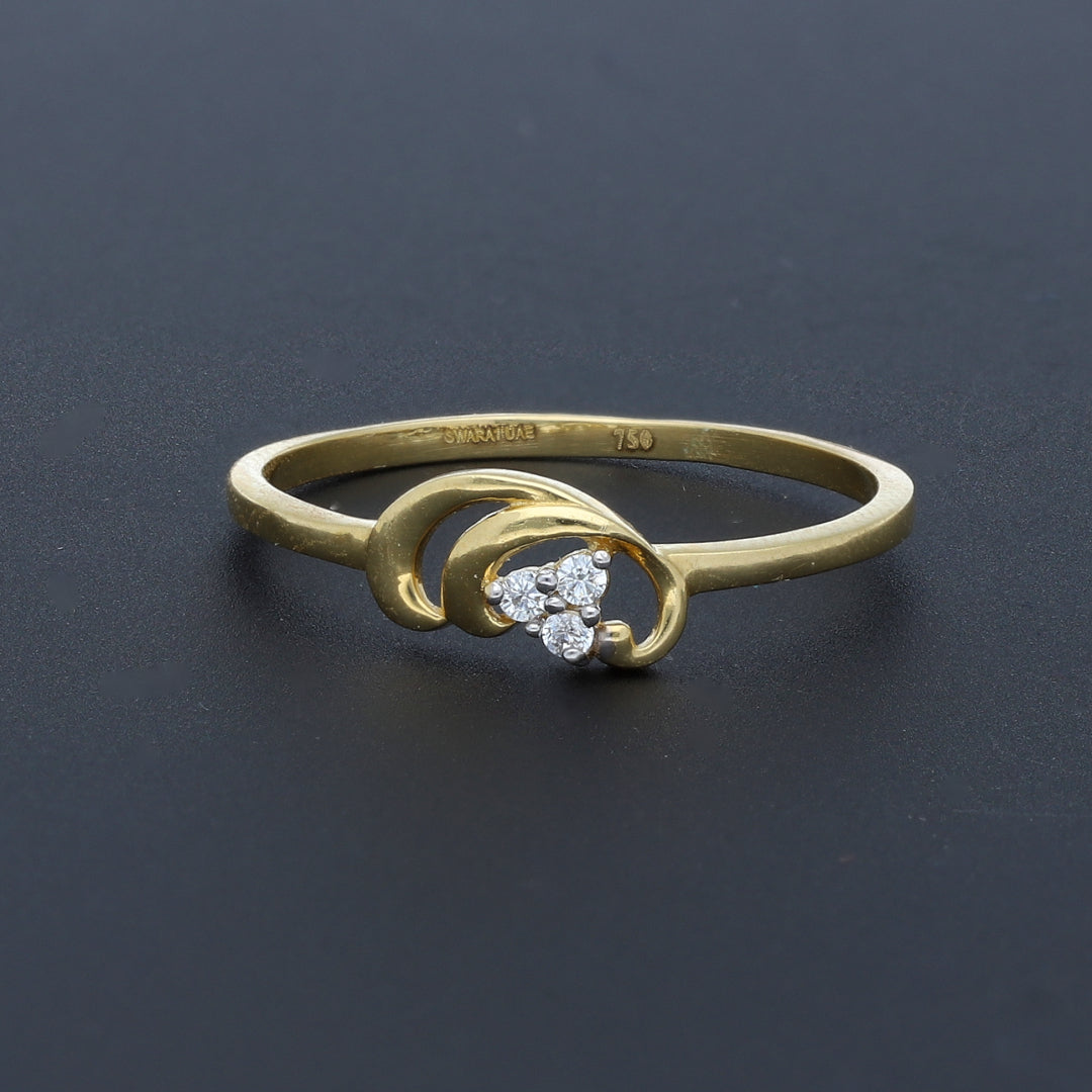 Gold Classic Diamond Ring 18KT - FKJRN18K10424