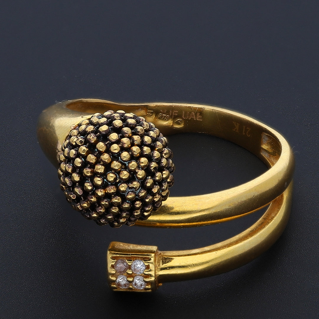 Gold Textured Sphere Ring 21KT - FKJRN21KM10442