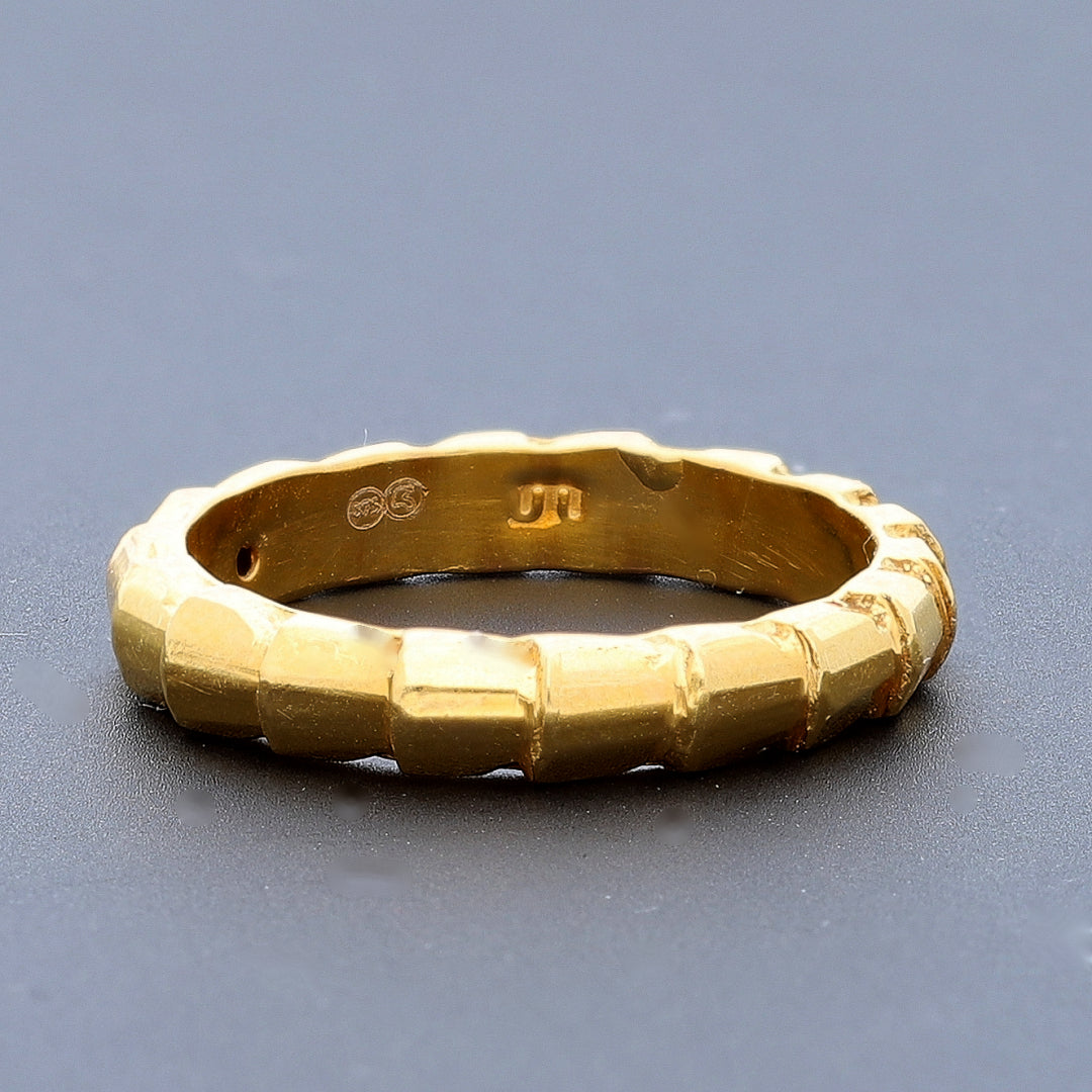 Gold Textured Band Ring 21KT - FKJRN21KM10476
