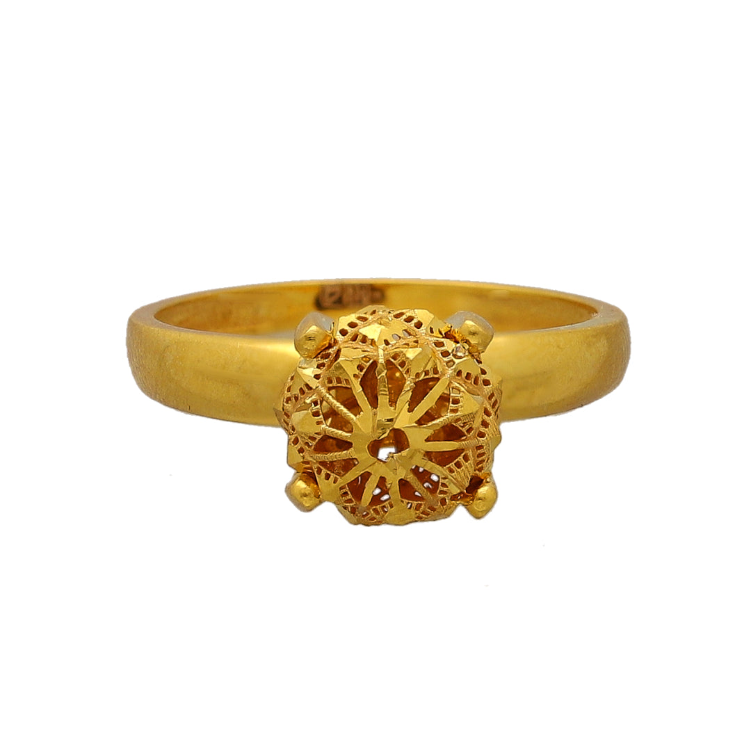 Gold Royal Floral Ring 21KT - FKJRN21KM10878