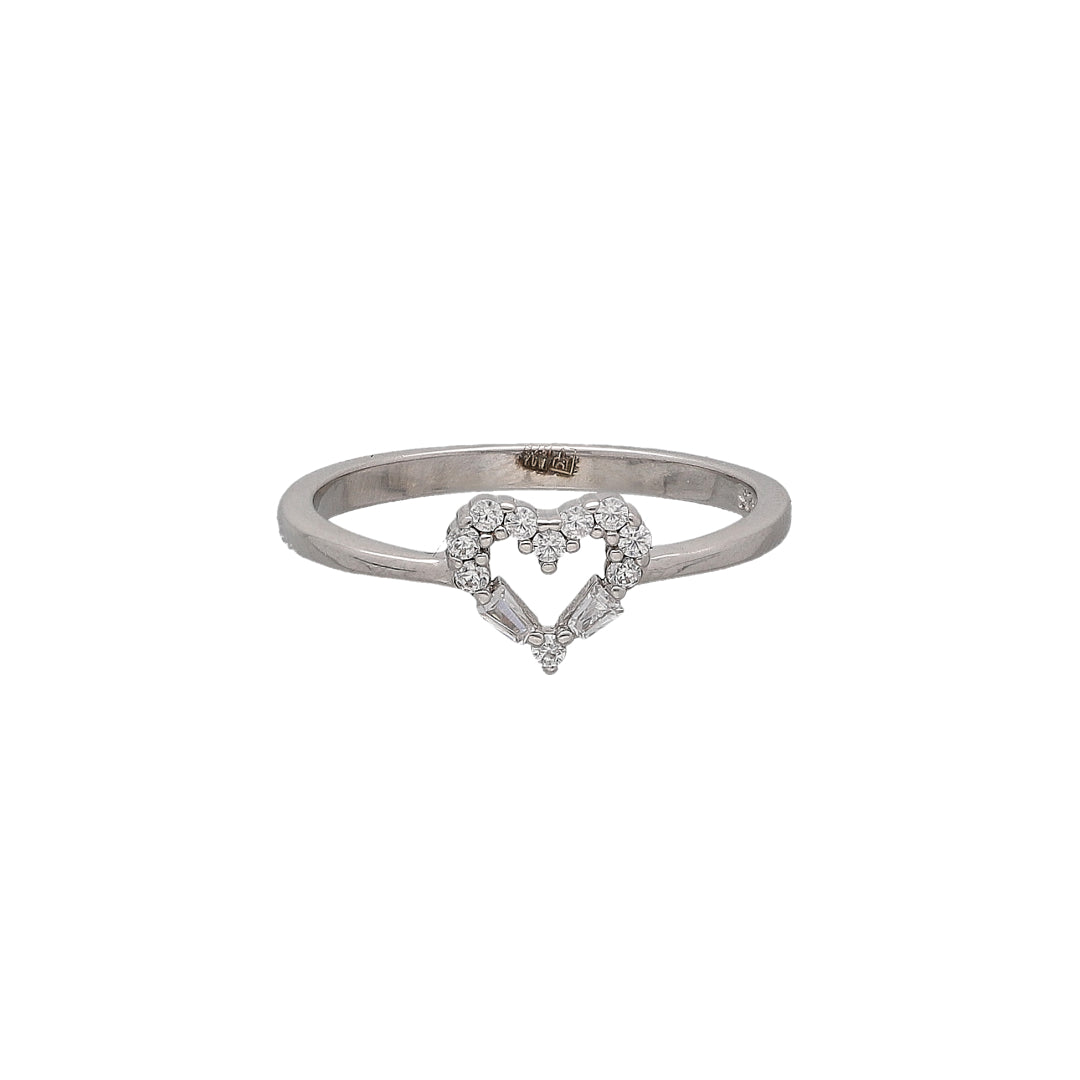 Sterling Silver 925 Heart Halo Ring - FKJRNSL10720