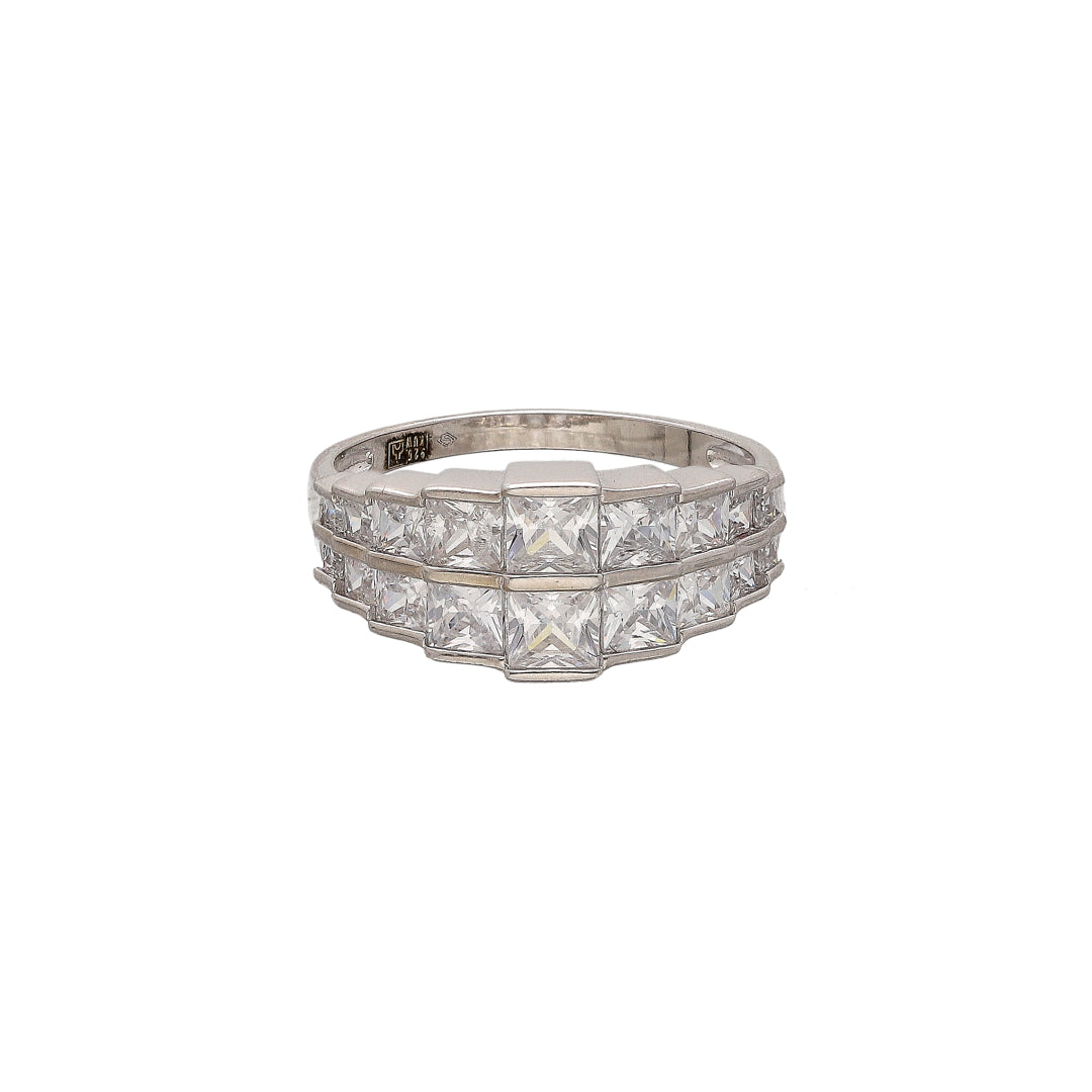 Sterling Silver 925 Princess Diamond Ring - FKJRNSL10723