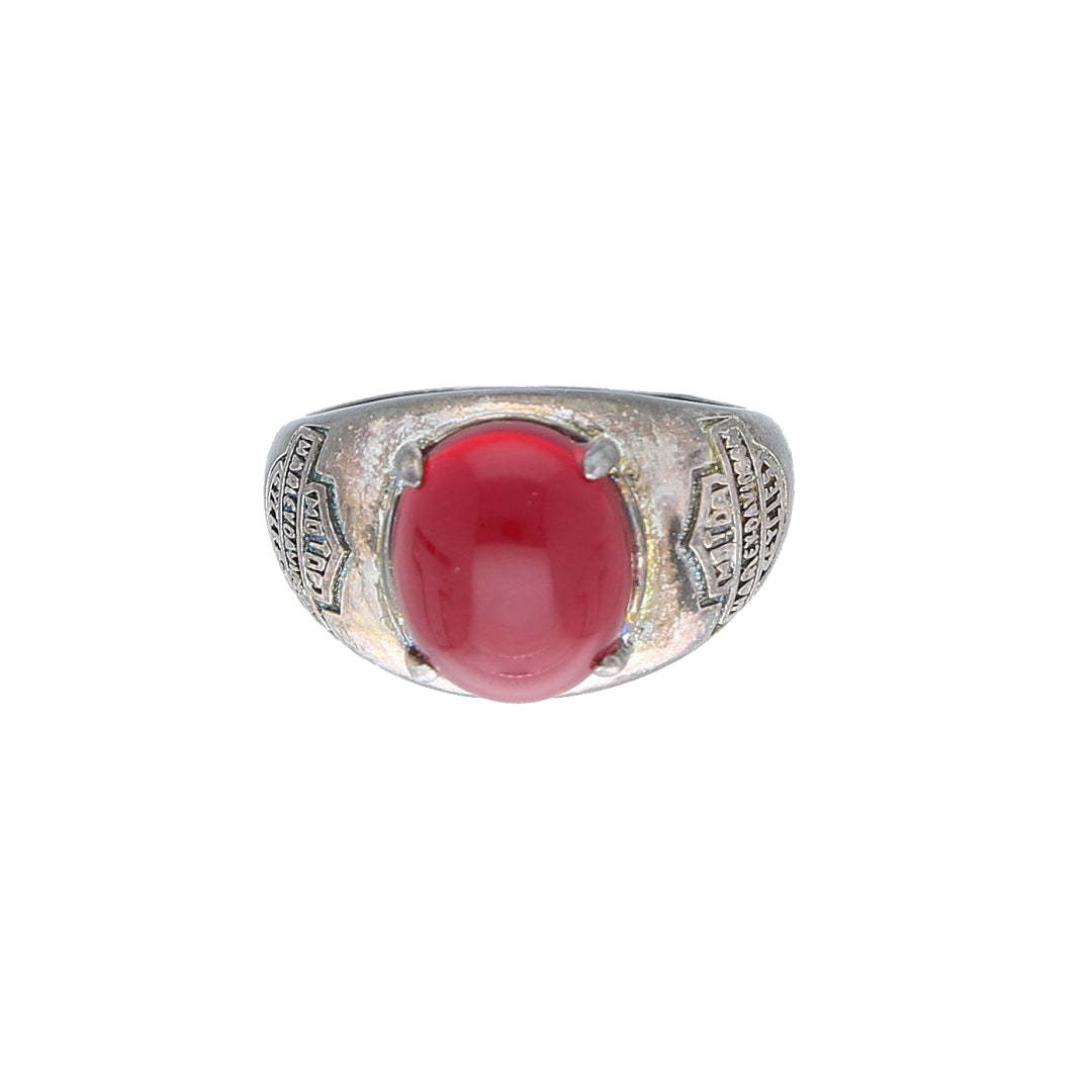 Sterling Silver 925 Red Carnelian Ring - FKJRNSL10948