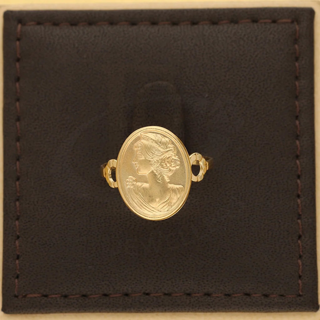 Gold Cameo Hammered Ring 18Kt - Fkjrn18K5500 Rings