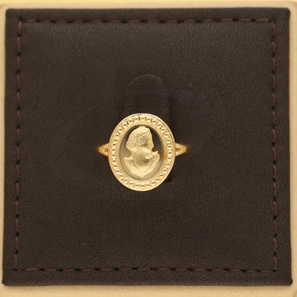 Gold Cameo Hammered Ring 18Kt - Fkjrn18K5501 Rings