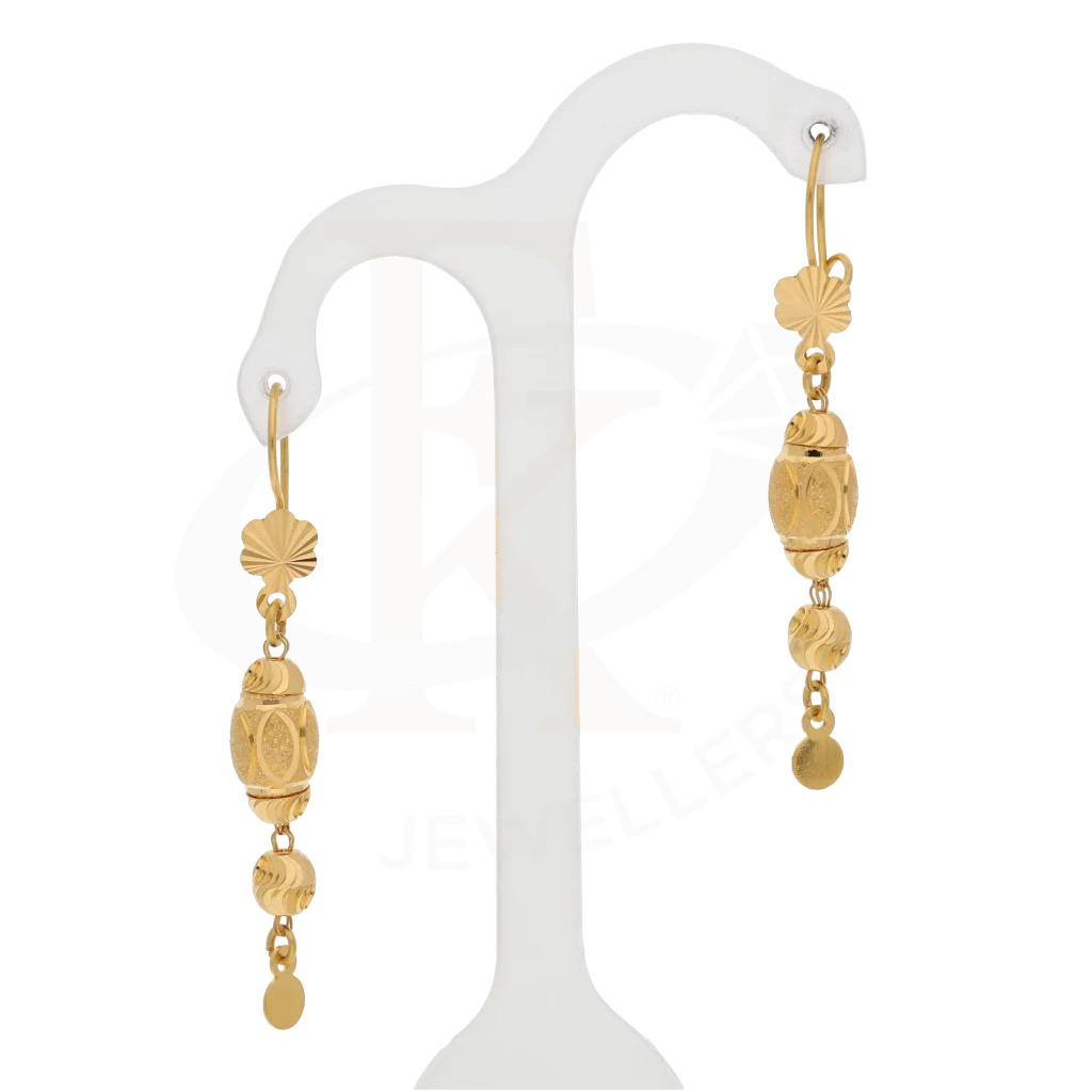 Gold Classy Earrings 21Kt - Fkjern21K7767