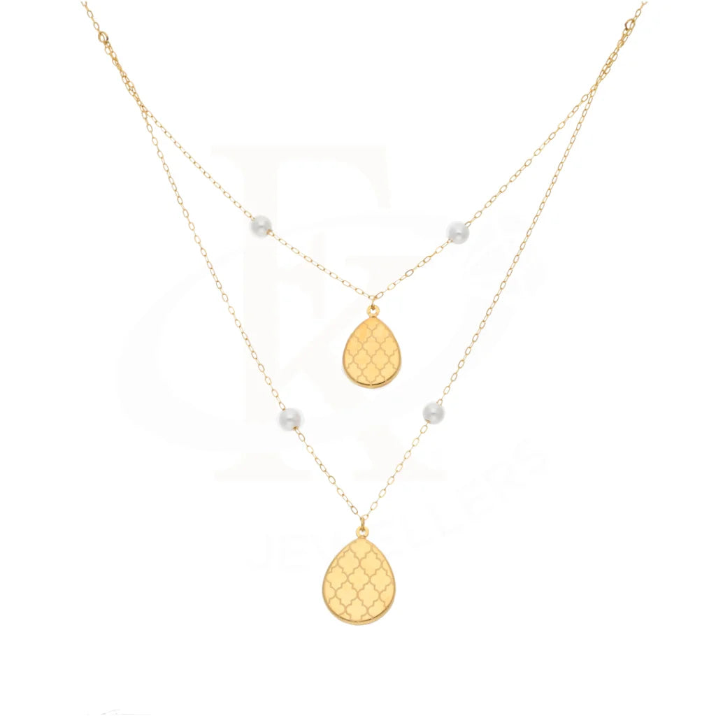 Gold Classy Old Pattern In Hanging Oval Shaped Necklace 21Kt - Fkjnkl21Km8452 Necklaces