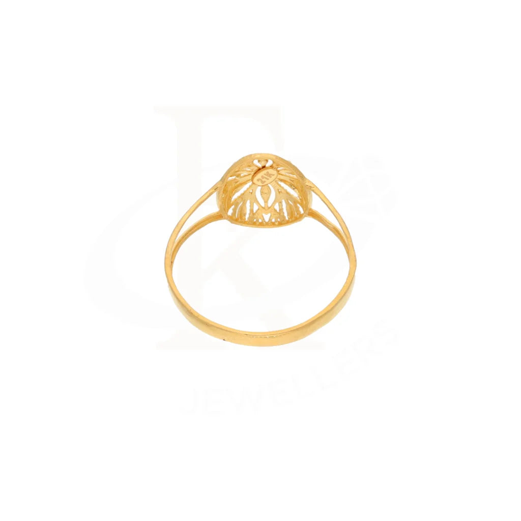 Gold Floral Design Ring 21Kt - Fkjrn21Km8550 Rings