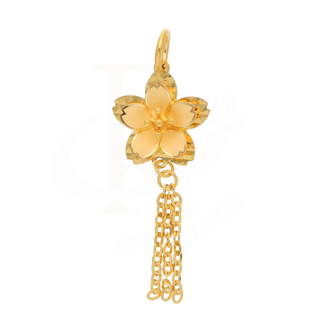 Gold Floral Style Pendant 21Kt - Fkjpnd21Km8433 Pendants