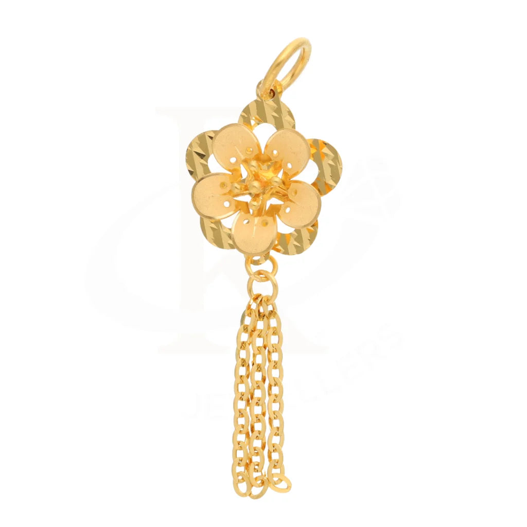 Gold Floral Style Pendant 21Kt - Fkjpnd21Km8435 Pendants