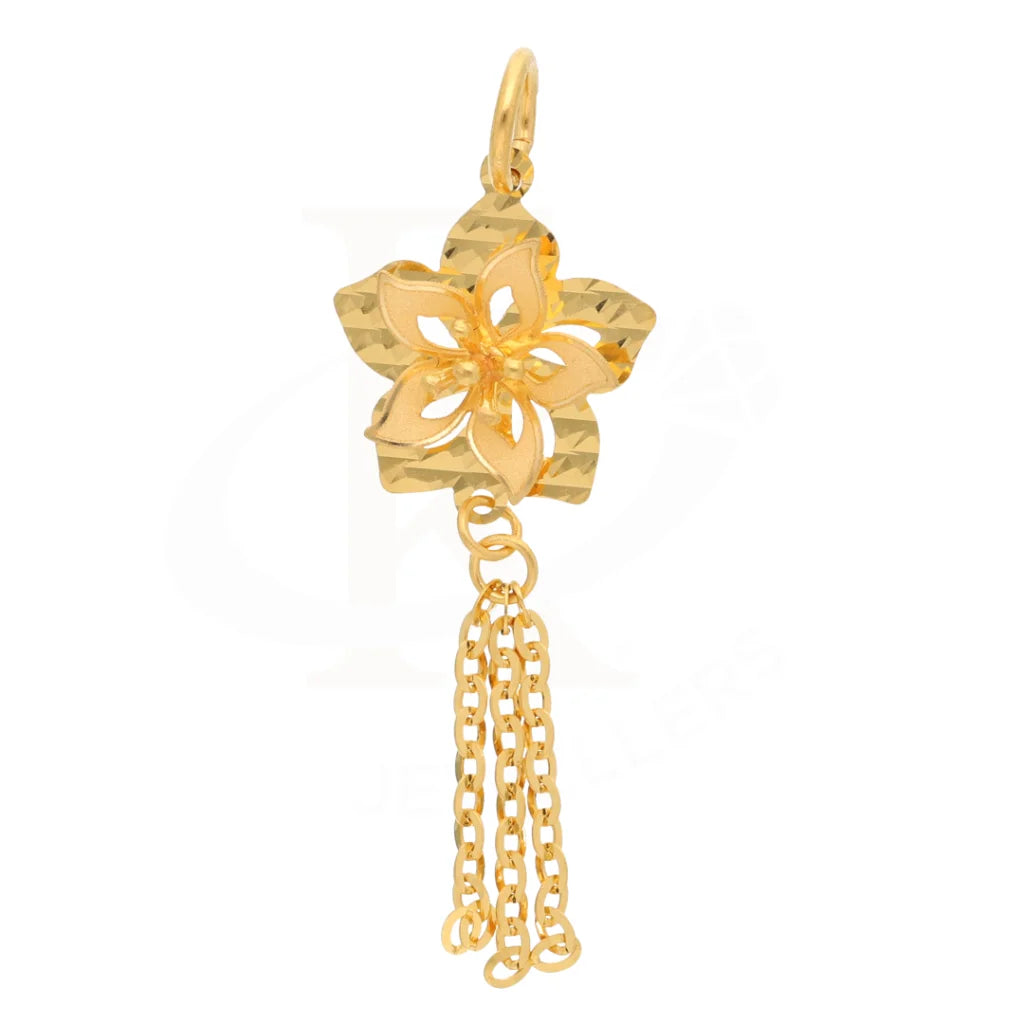 Gold Floral Style Pendant 21Kt - Fkjpnd21Km8436 Pendants