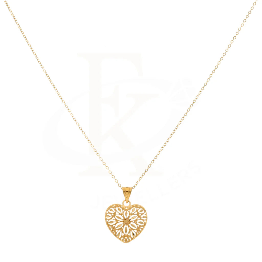 Gold Hollow Heart Shaped Necklace 21Kt - Fkjnkl21Km8521 Necklaces
