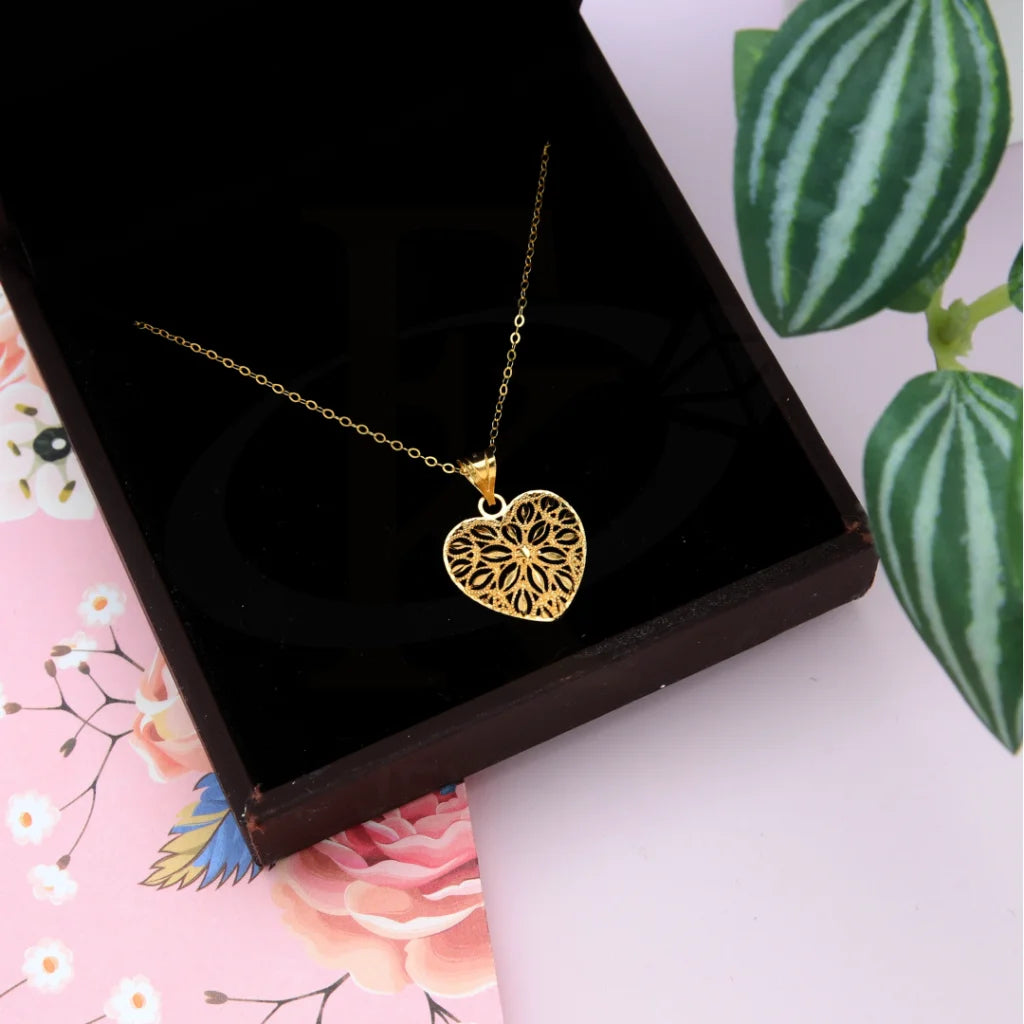 Gold Hollow Heart Shaped Necklace 21Kt - Fkjnkl21Km8521 Necklaces