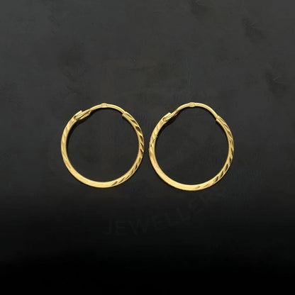 Gold Hoop Earrings 18Kt - Fkjern1412