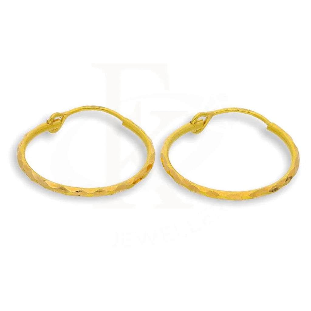 Gold Hoop Earrings 18Kt - Fkjern1413