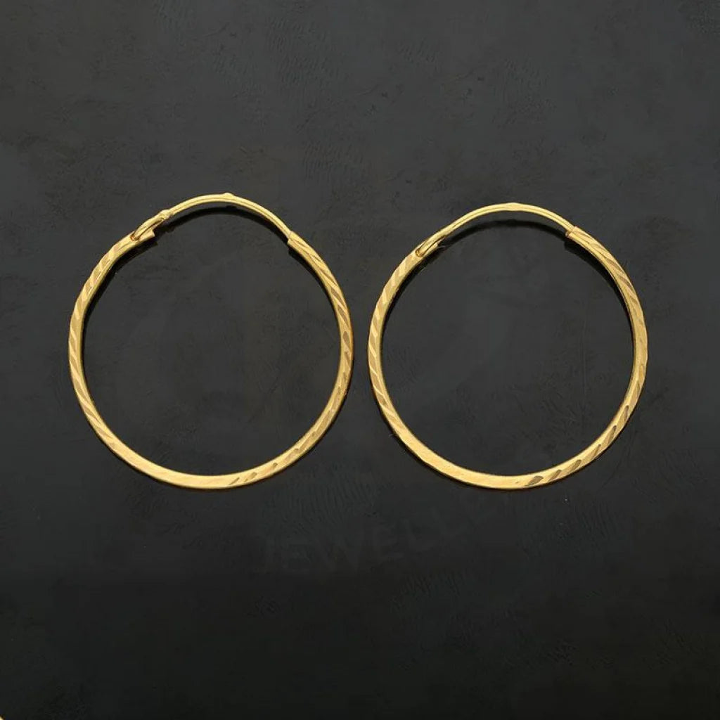Gold Hoop Earrings 18Kt - Fkjern1414