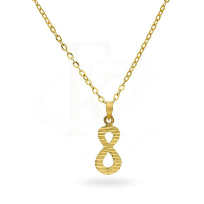 Gold Infinity Shaped Pendant Set (Necklace Earrings And Ring) 18Kt - Fkjnklst18K2169 Sets