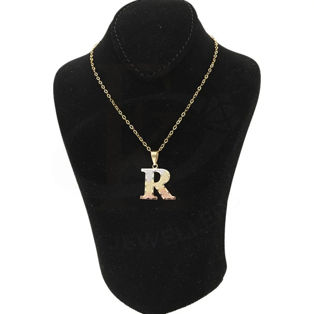 Gold Necklace (Chain With Alphabet Pendant) 18Kt - Fkjnkl1790 Necklaces