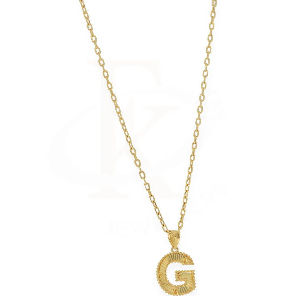 Gold Necklace (Chain With Alphabet Pendant) 21Kt - Fkjnkl21K7287 Necklaces