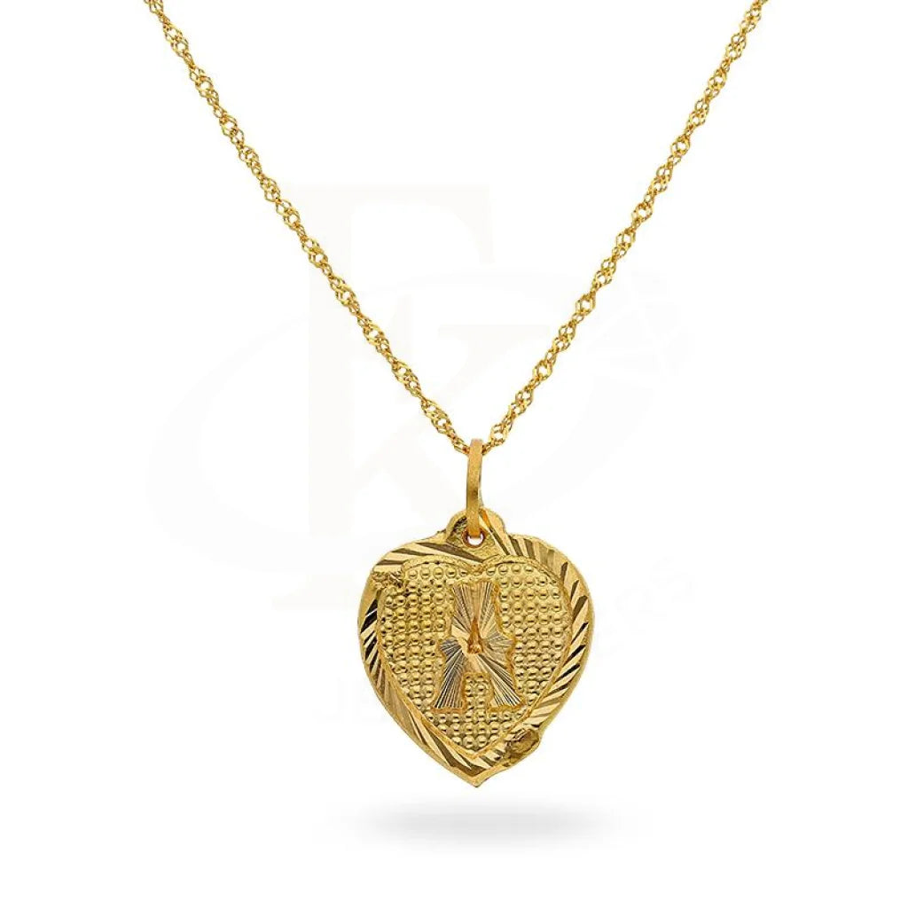 Gold Necklace (Chain With Alphabet Pendant) 22Kt - Fkjnkl1847 A Necklaces