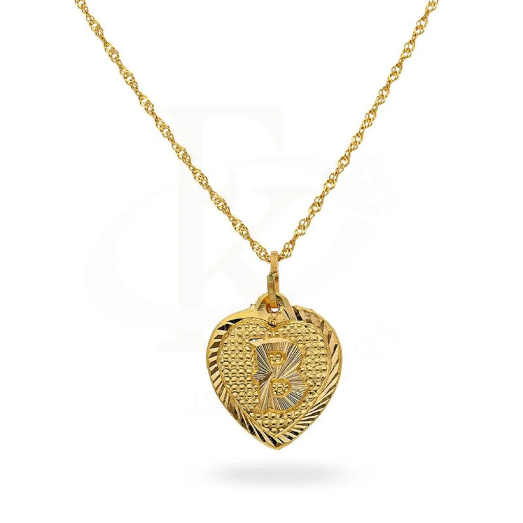 Gold Necklace (Chain With Alphabet Pendant) 22Kt - Fkjnkl1847 B Necklaces