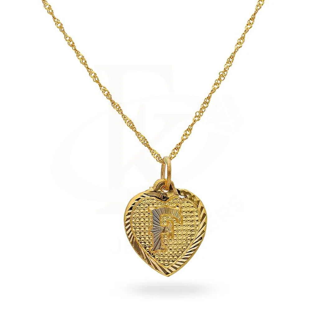 Gold Necklace (Chain With Alphabet Pendant) 22Kt - Fkjnkl1847 F Necklaces