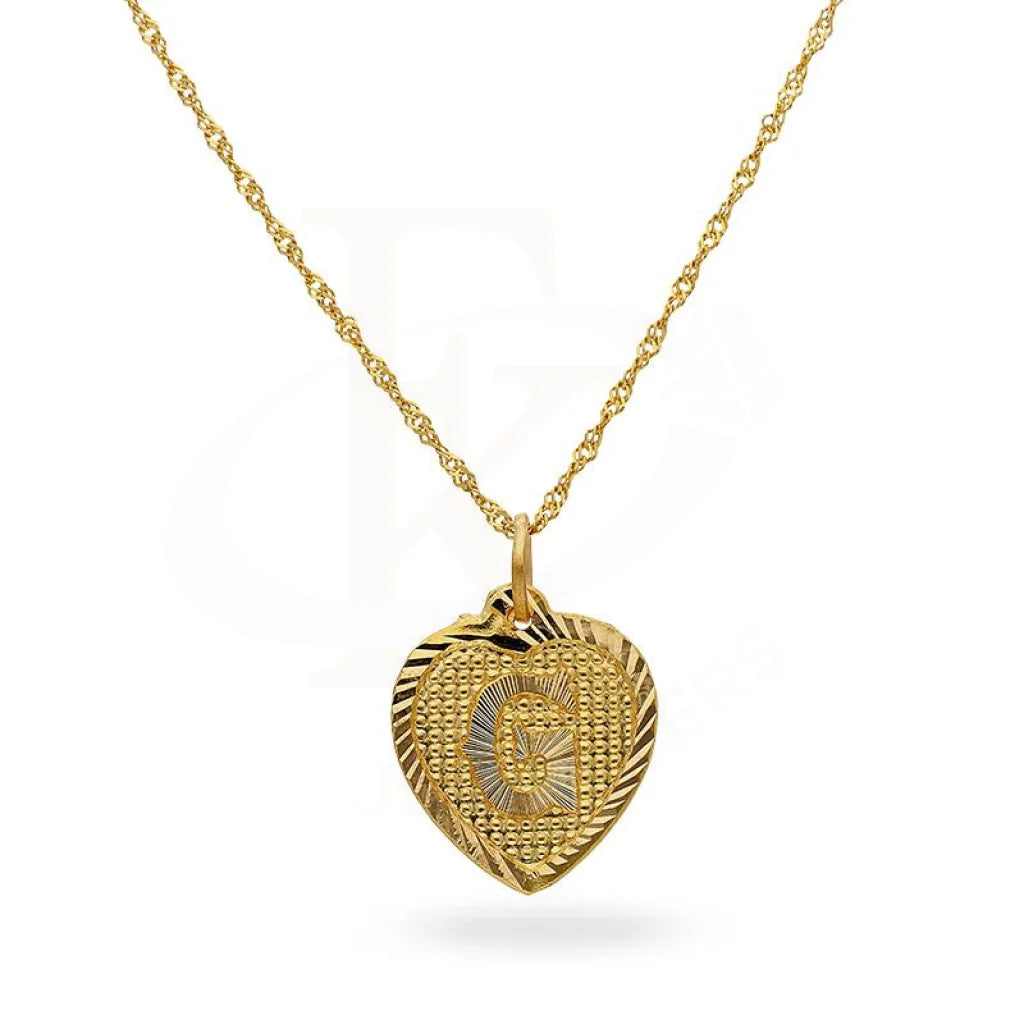 Gold Necklace (Chain With Alphabet Pendant) 22Kt - Fkjnkl1847 G Necklaces